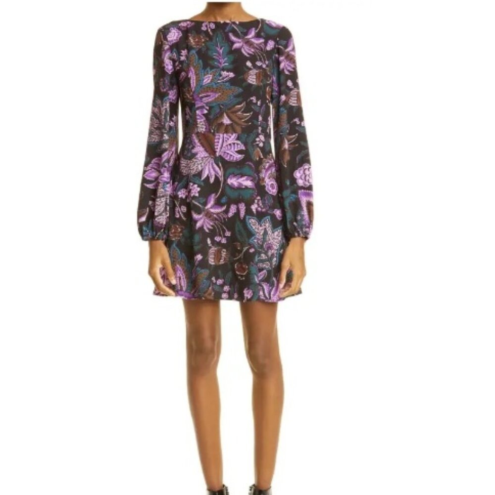 NWT Rhode Jila Mini Dress, Glowing Garden Purple | Size 4